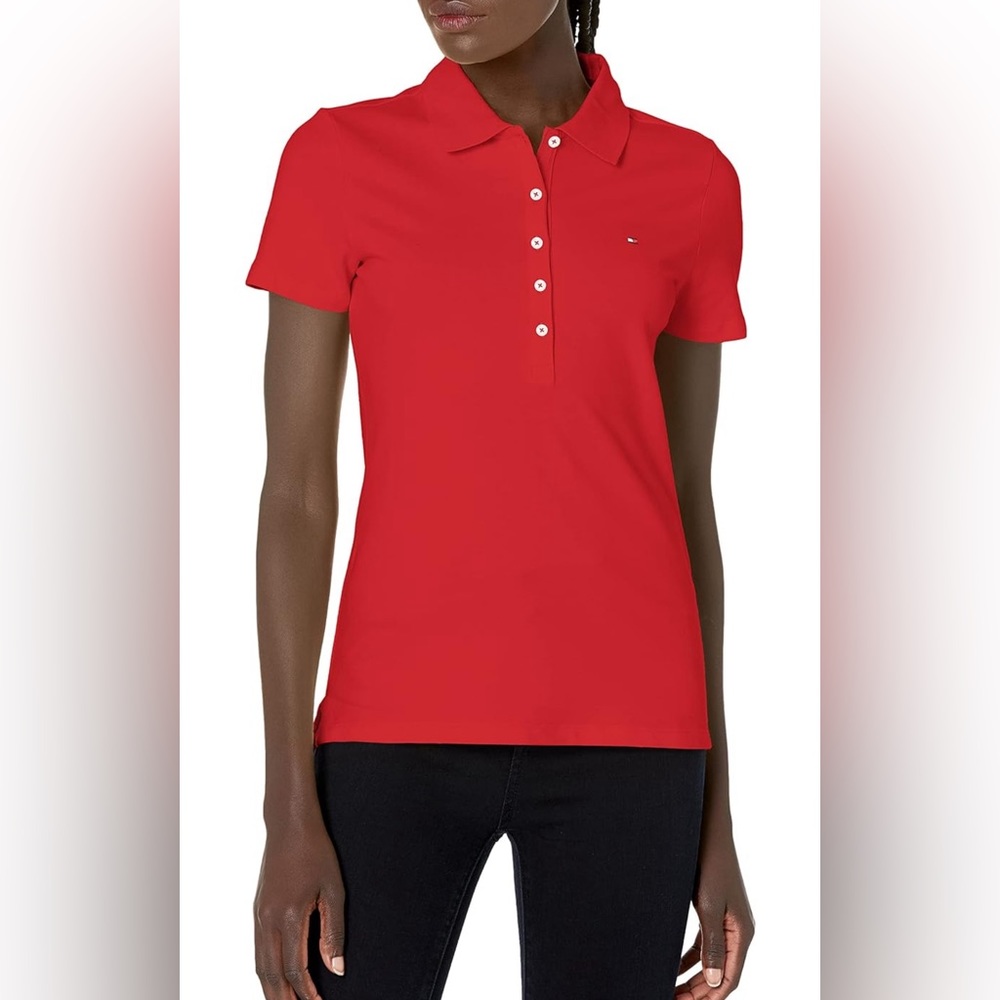 Tommy Hilfiger women’s polo shirt red size medium